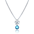 Blue Topaz Bow Pendant