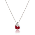 Invisible Set Ruby and Diamond Pendant