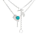 Half Pipe Blue Zircon Necklace