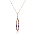 Pink Amethyst and Diamond Drop Pendant