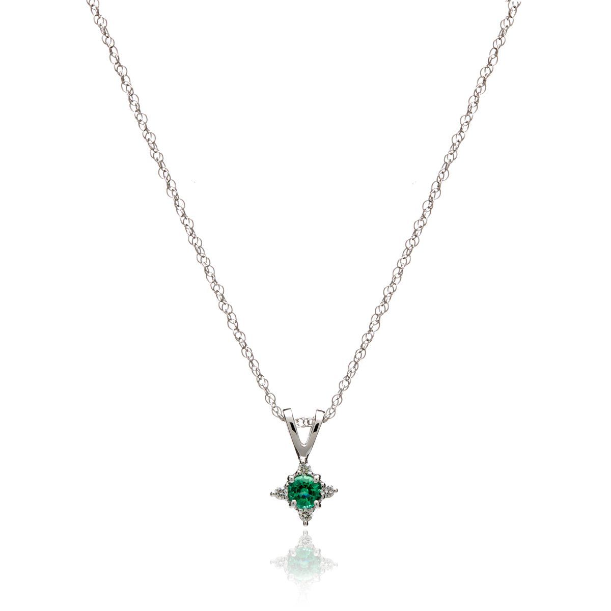Emerald and Diamond Star Pendant