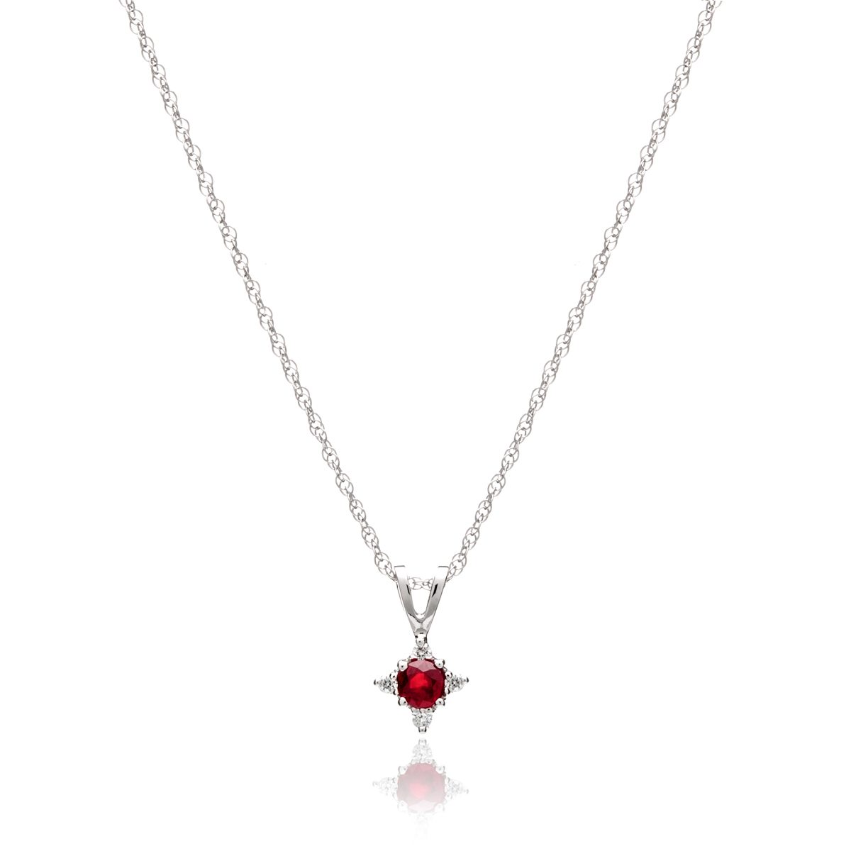 Ruby and Diamond Star Pendant