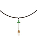 Cognac Diamond Drop Necklace