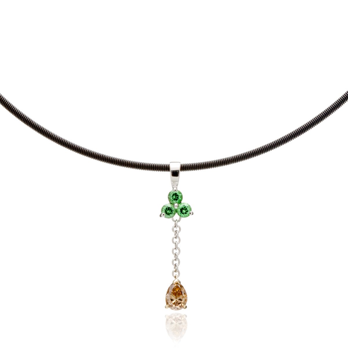 Cognac Diamond Drop Necklace