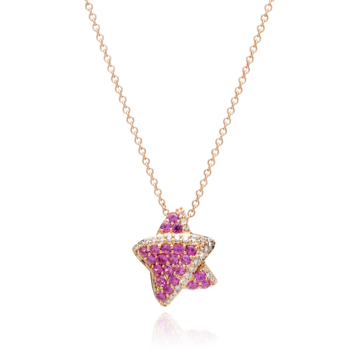 Pink Sapphire Star Necklace