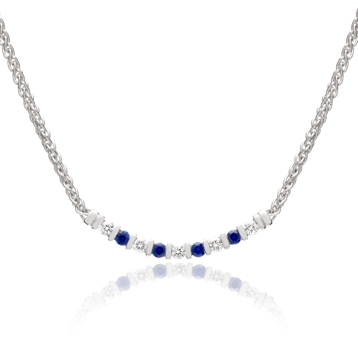 Sapphire and Diamond Anniversary Necklace