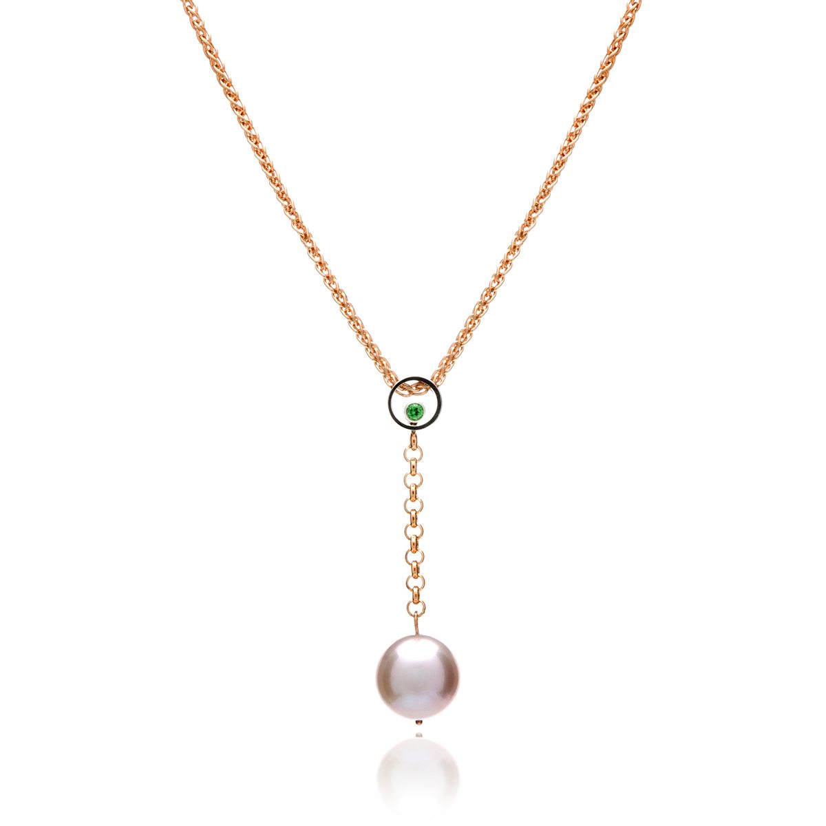 Rose Gold Pearl Drop Necklace