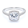 Cushion Cut Diamond Halo Engagement Ring