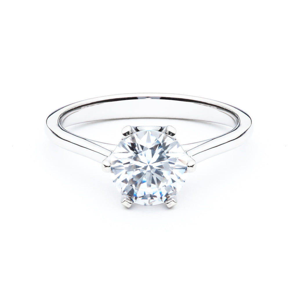 Six Prong Diamond Solitaire Engagement Ring