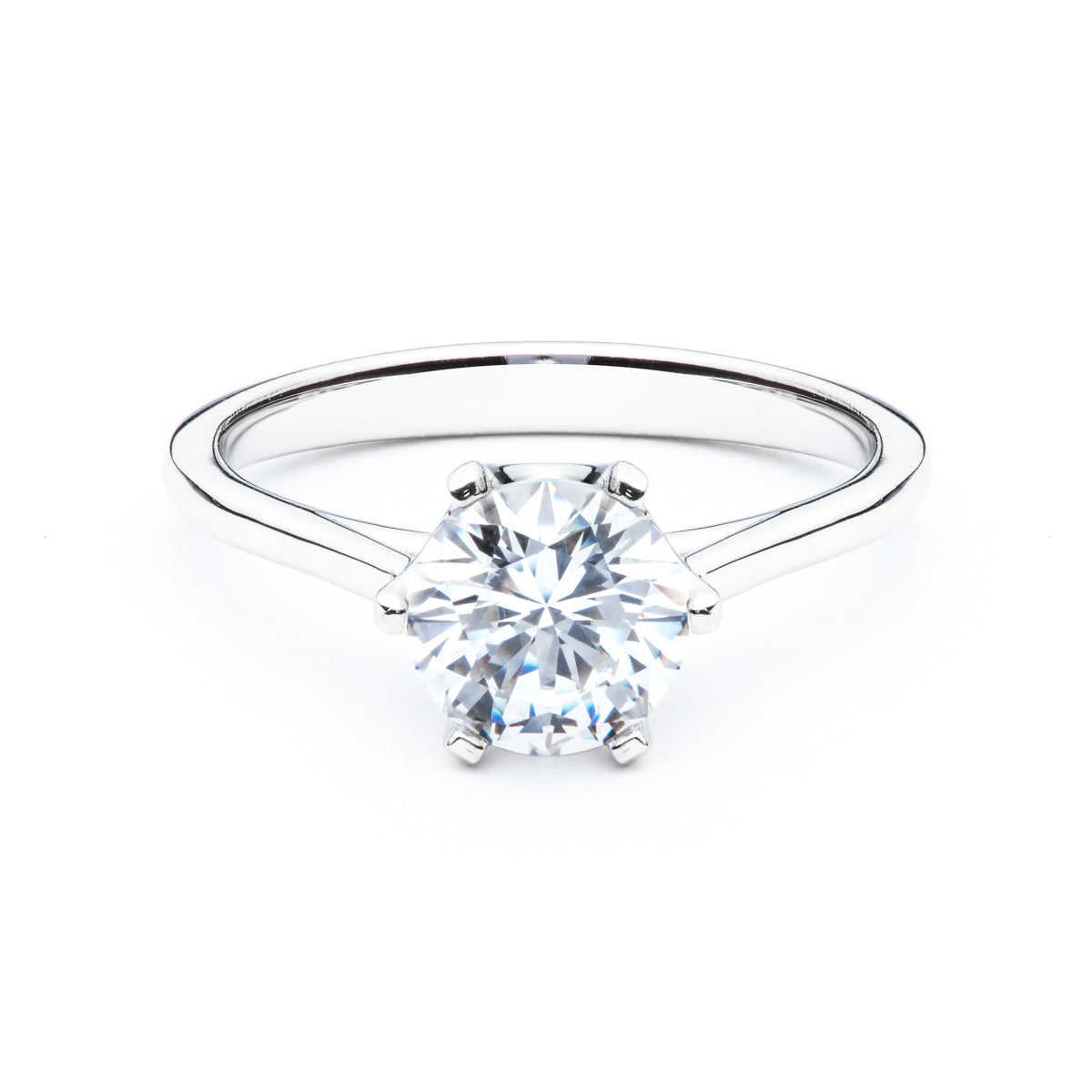 Six Prong Diamond Solitaire Engagement Ring