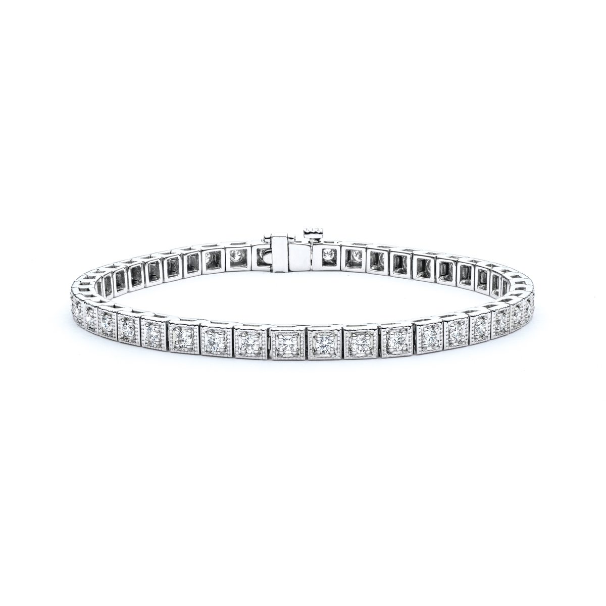 Milgrained Diamond Tennis Bracelet