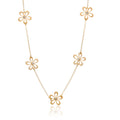 Gold Diamond Flower Necklace