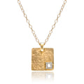 Gold Diamond Square Pendant
