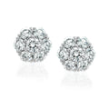 Diamond Cluster Earrings – White Gold