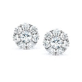 White Gold Diamond Cluster Earrings