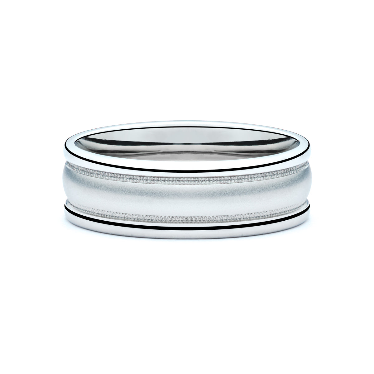 Platinum Rolled Edge Milgrained Band