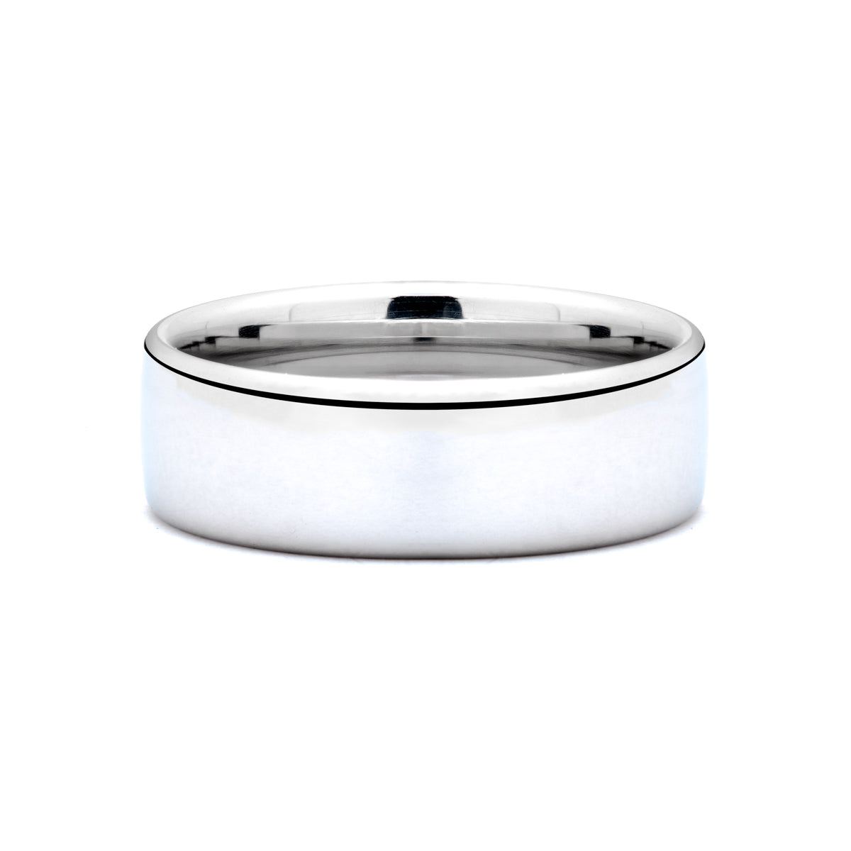 Wide Half Round Men's Wedding Band
