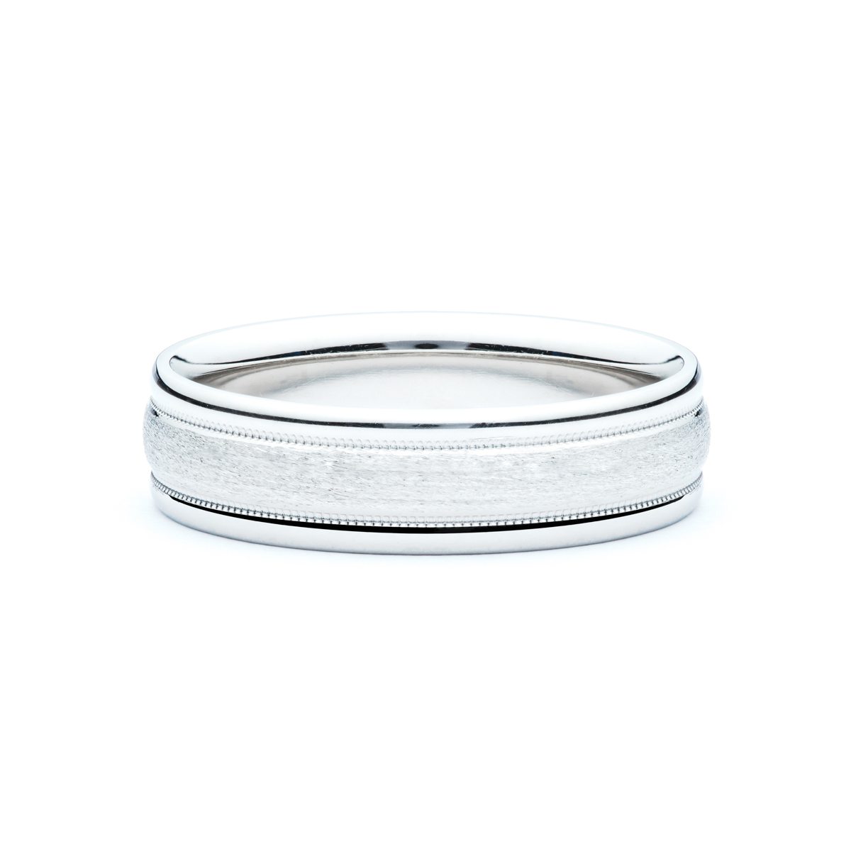 Men's Brushed Milgrained Wedding Band