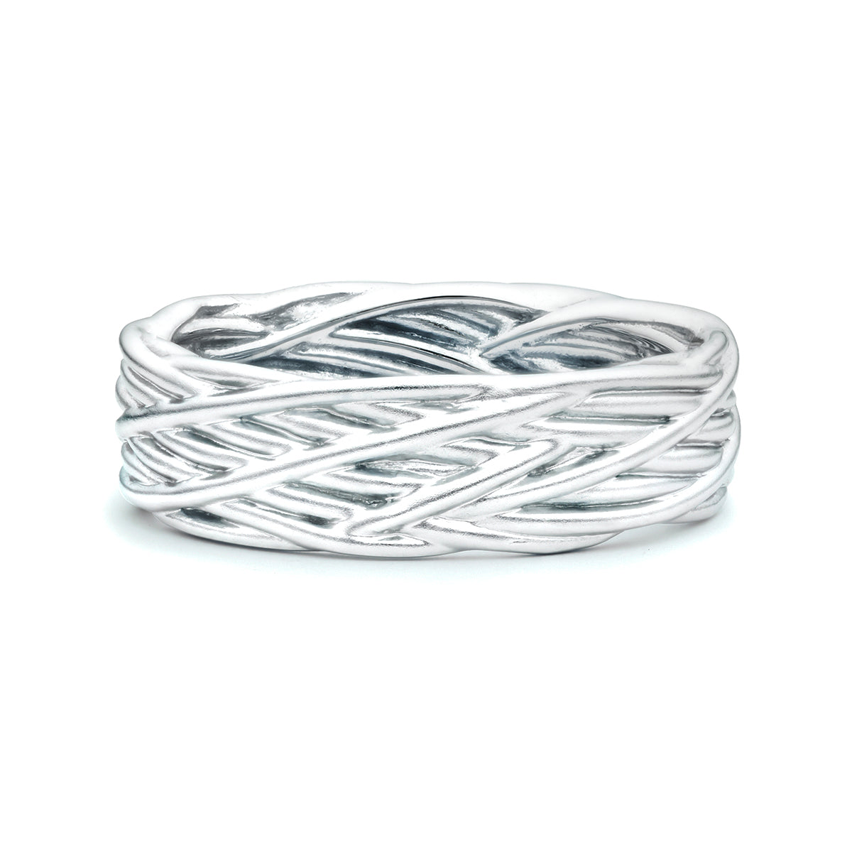 Woven White Gold Wedding Band