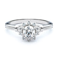 Flower Halo Diamond Engagement Ring