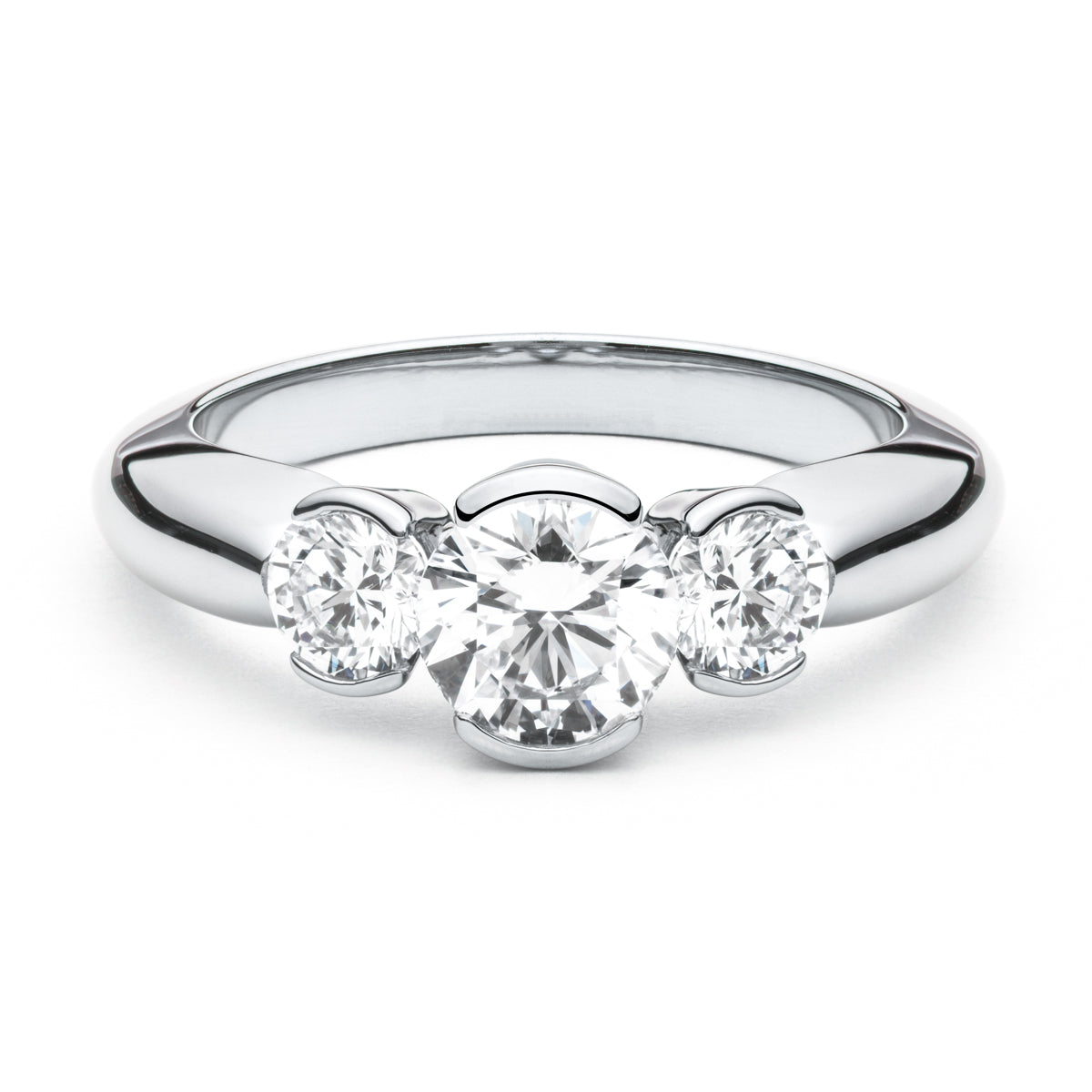 Split Bezel Three Stone Ring