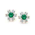 Emerald and Diamond Snowflake Earrings