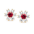 Ruby and Diamond Snowflake Earrings