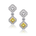 Platinum Yellow Diamond Drop Earrings
