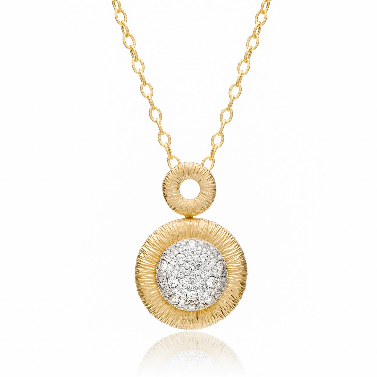 Yellow Gold Diamond Pavé Pendant