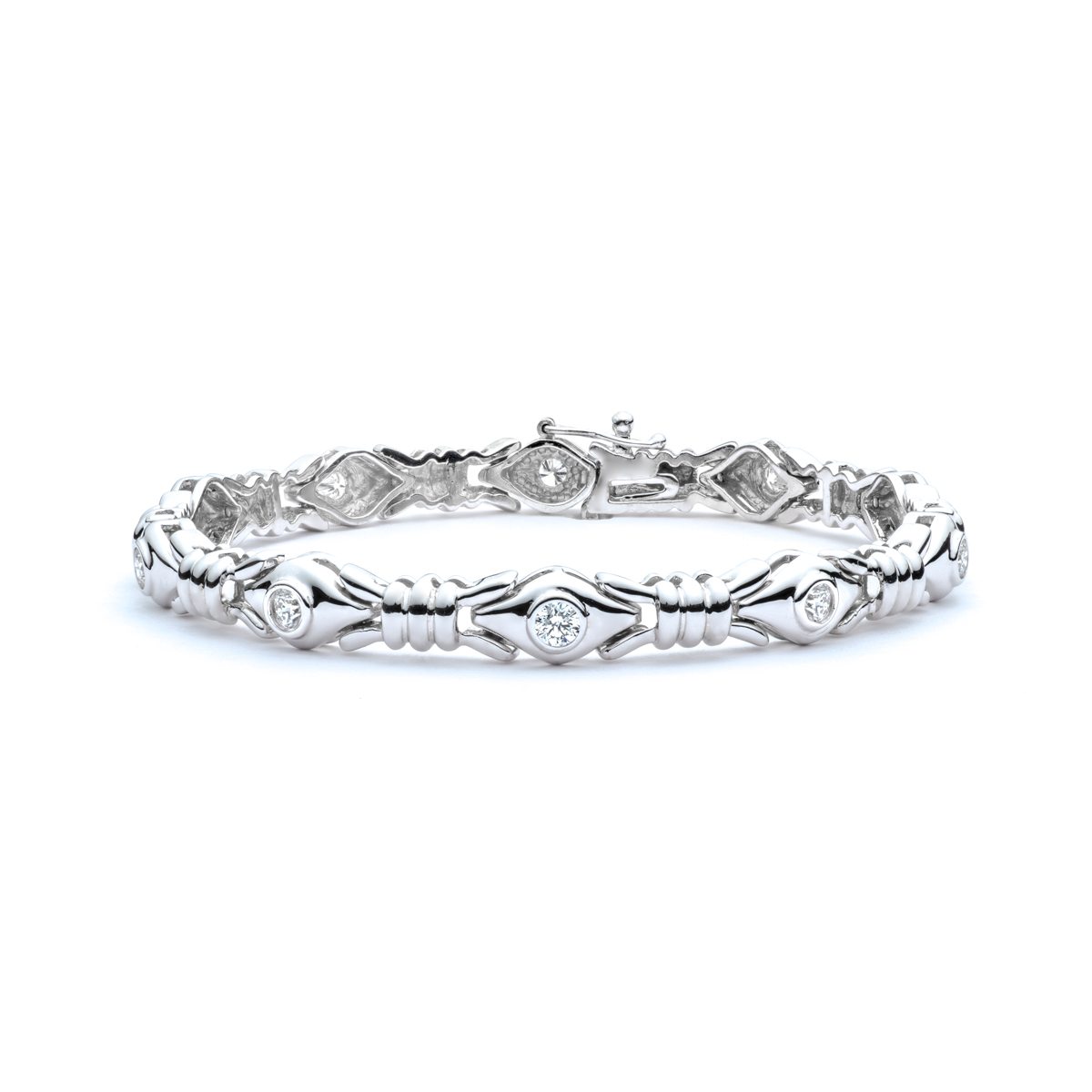 Bezel Set Diamond Sectional Bracelet