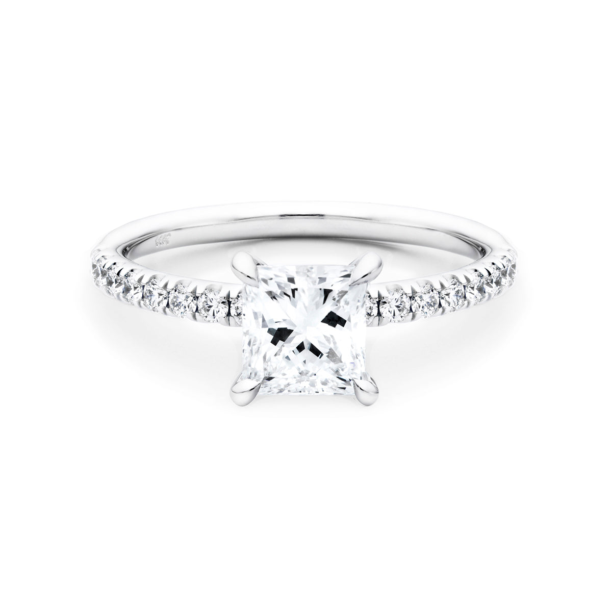 Accented Princess Cut Engagement Ring