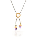 White and Yellow Gold Amethyst Necklace