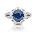 Hand Engraved Custom Sapphire Ring