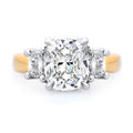 Three Stone Cushion Engagement Ring