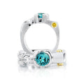 Half Pipe Blue Zircon Ring