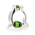 Half Pipe Green Tourmaline Ring