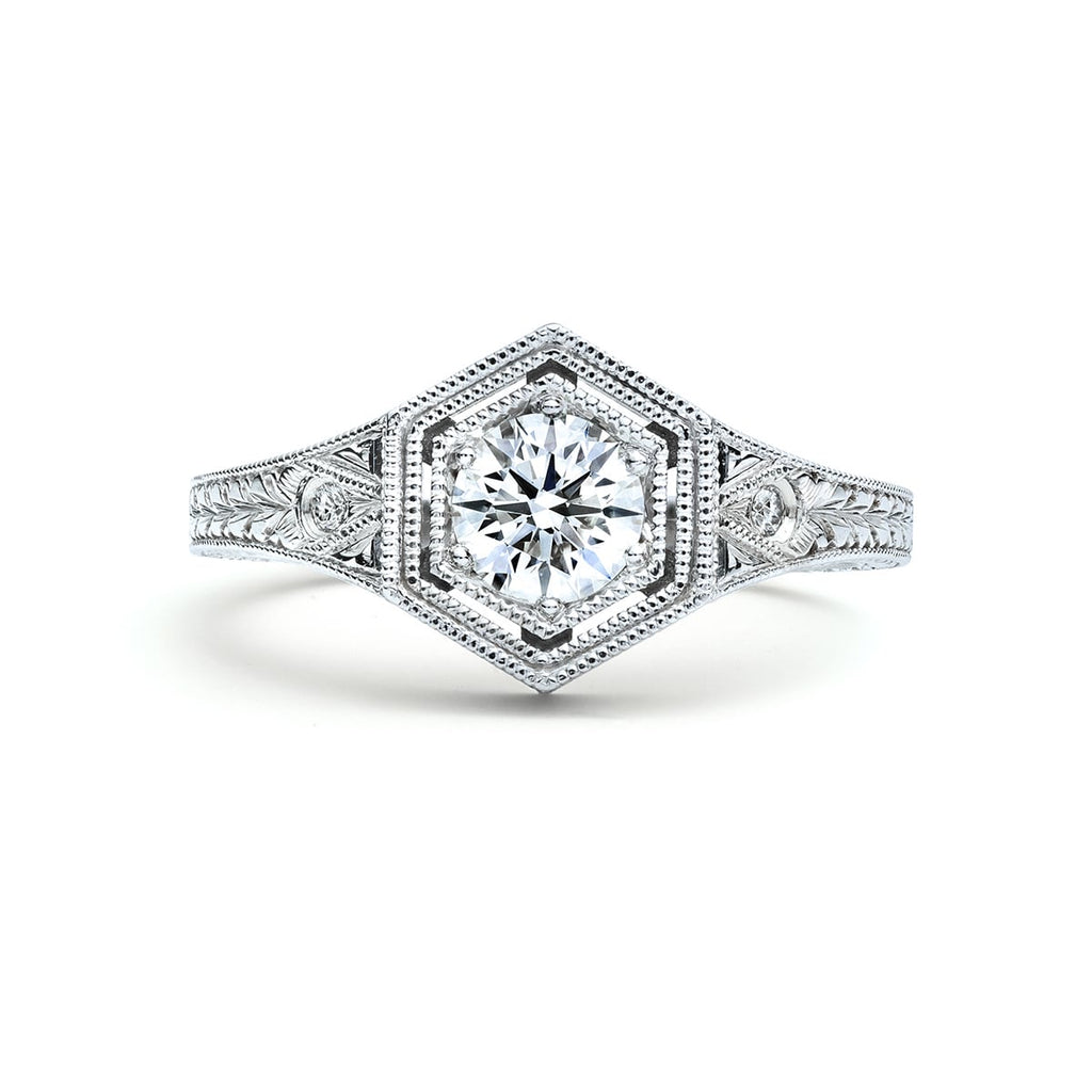 The Caitlin Hand Engraved Engagement Ring