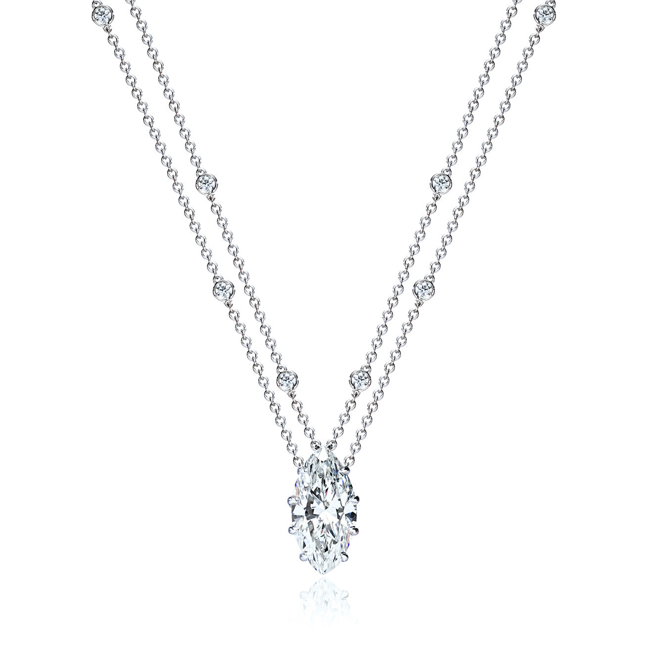 Marquise Diamond Station Necklace