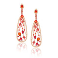 Rose Gold Orange Sapphire Earrings