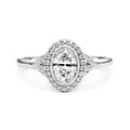 Antique Oval Halo Diamond Engagement Ring