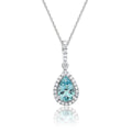 Pear Shaped Aquamarine and Diamond Pendant