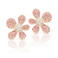 Rose Gold Sapphire and Diamond Daisy Earrings