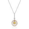 Pink, Yellow, and Colorless Diamond Pendant