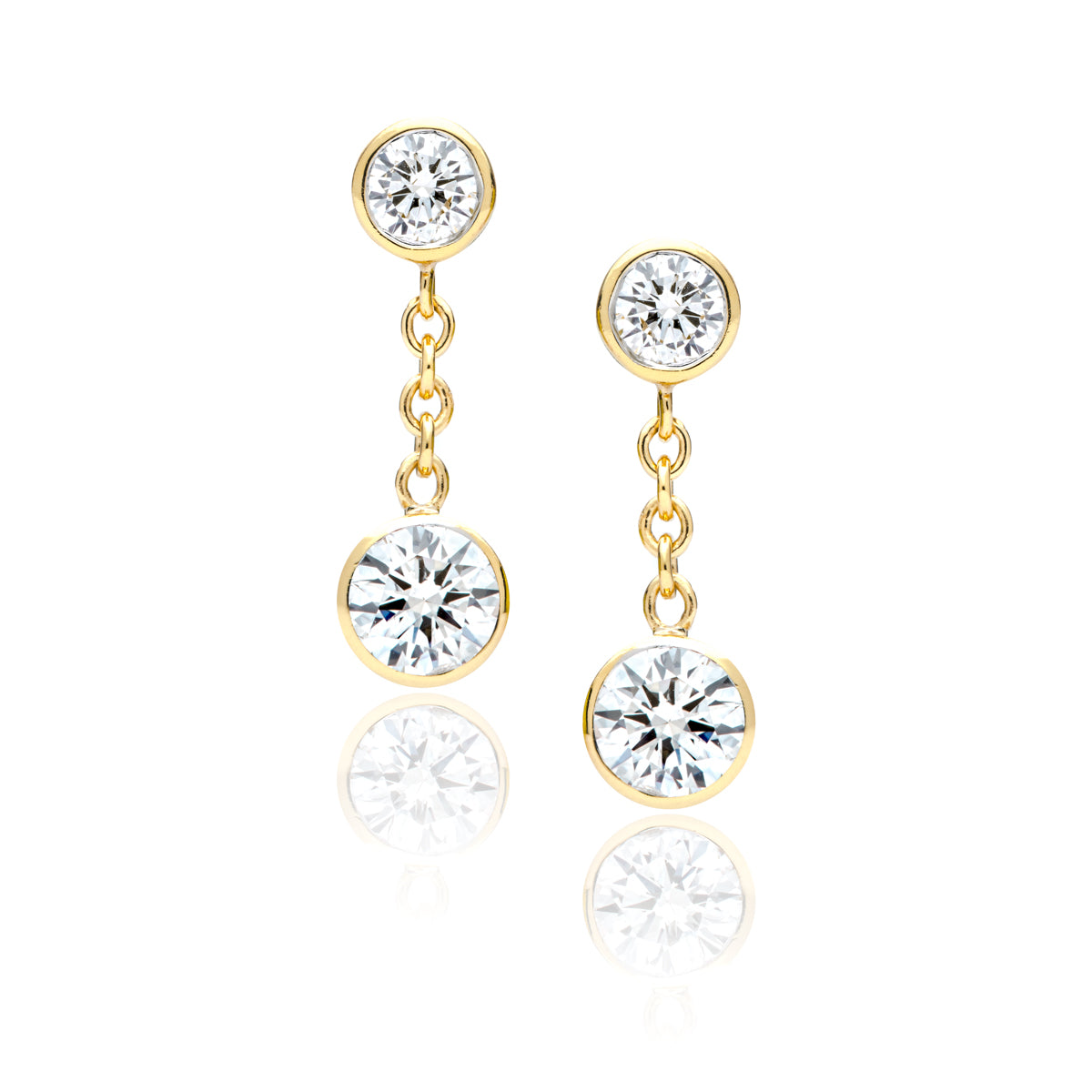 Bezel Set Diamond Dangle Earrings