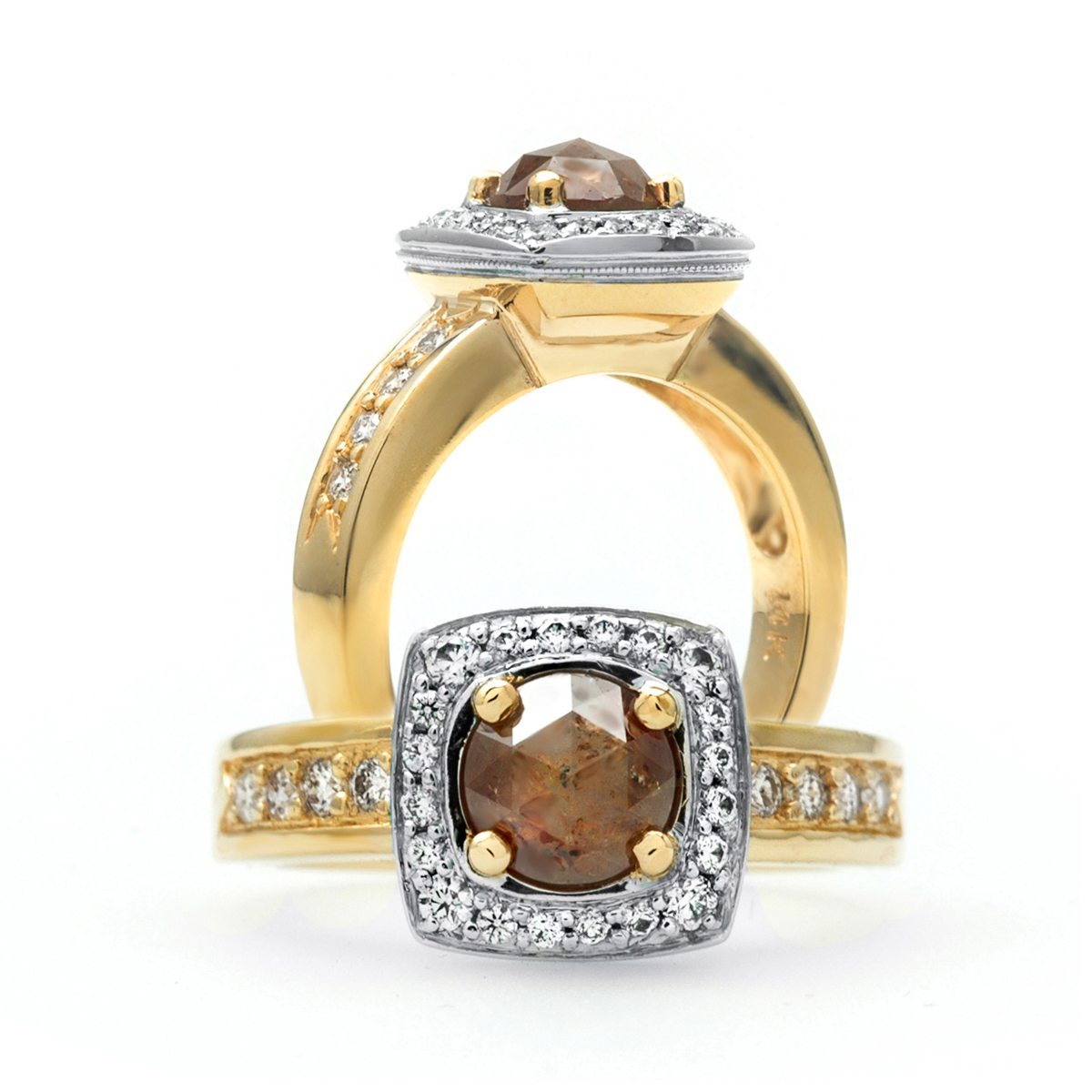 Gold La Rosette Diamond Ring