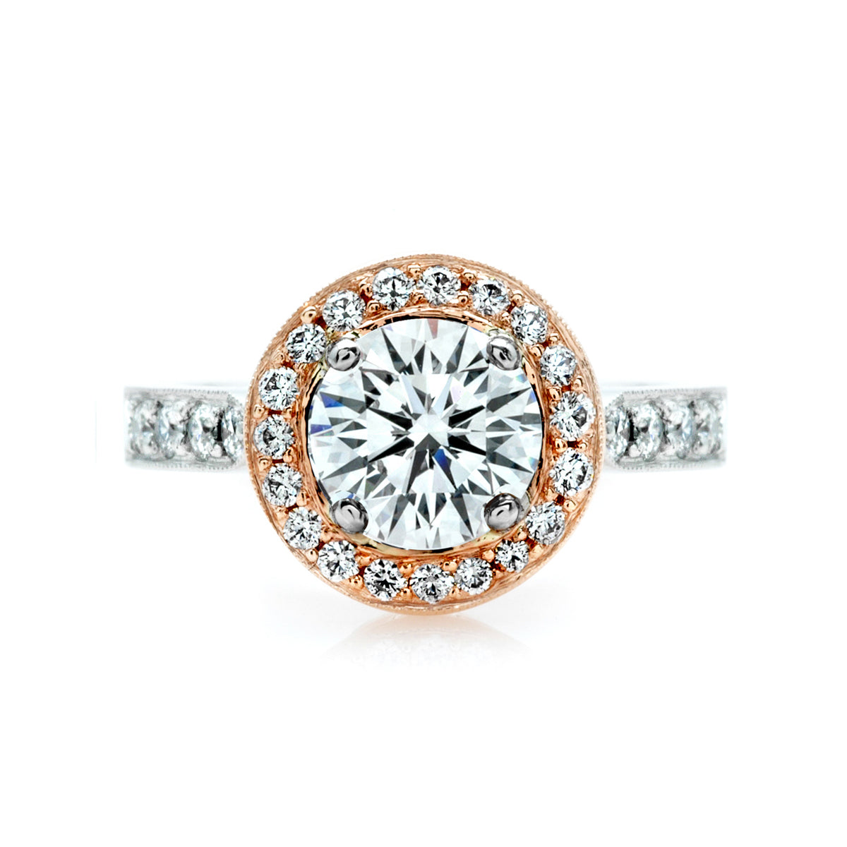 Rose Gold Halo Diamond Ring