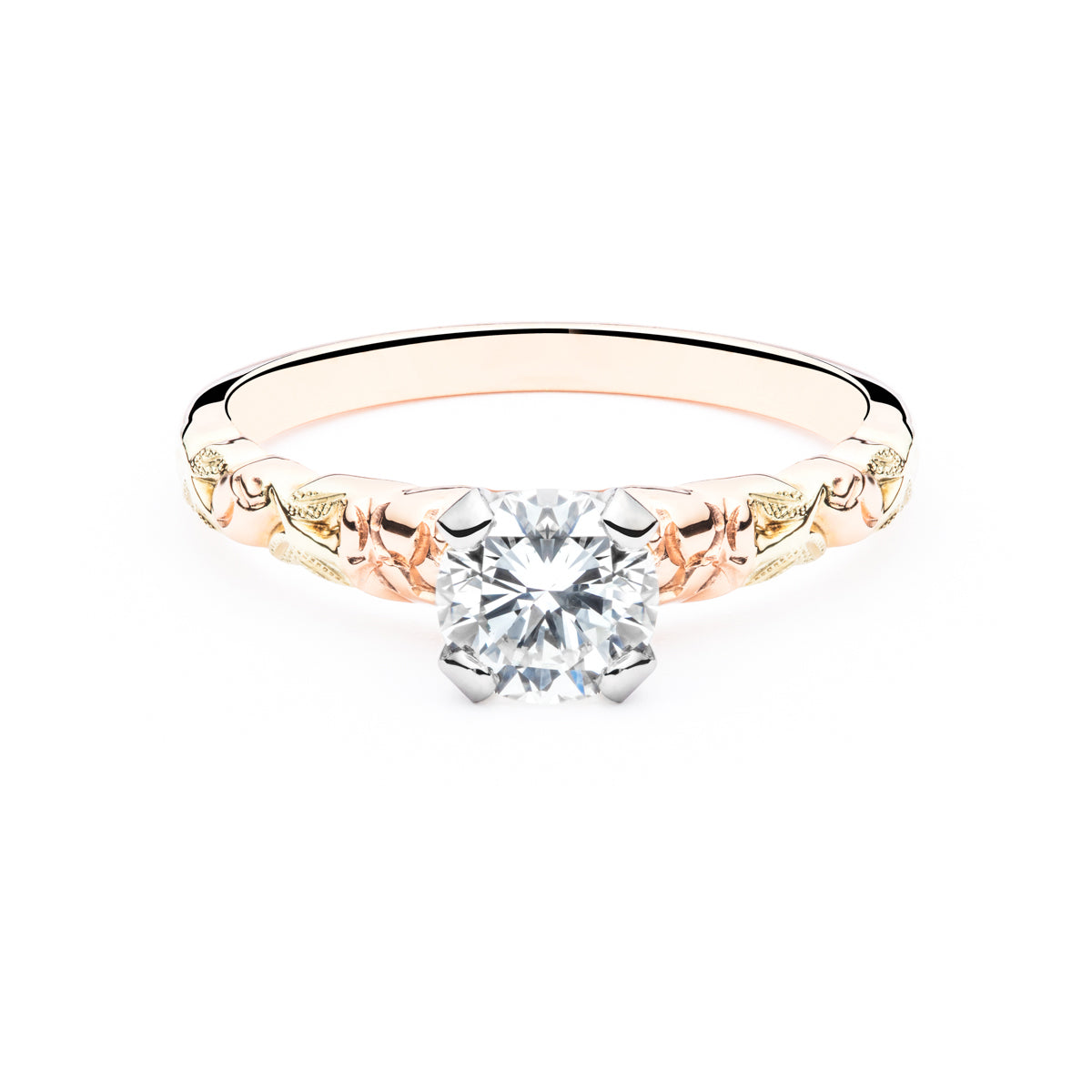 Rose Gold Floral Engagement Ring