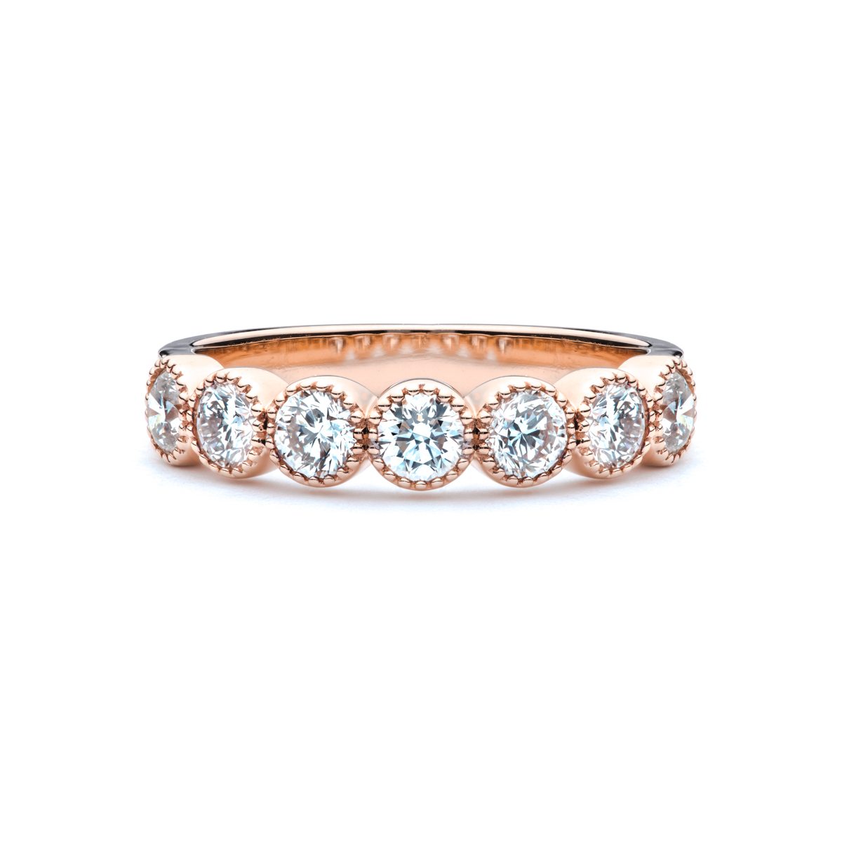Rose Gold Millgrain Bezel Diamond Band