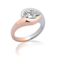 Platinum and Rose Gold Bypass Diamond Engagement Ring