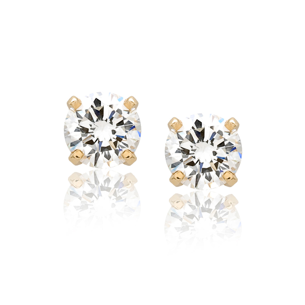 Yellow Gold Diamond Stud Earrings